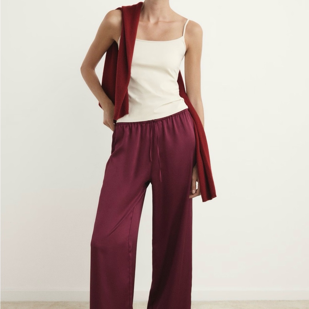 Elegant Burgundy Women's Pants